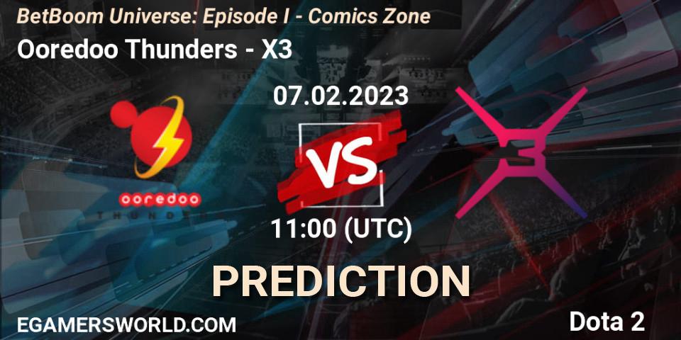 Pronóstico Ooredoo Thunders - X3. 07.02.23, Dota 2, BetBoom Universe: Episode I - Comics Zone
