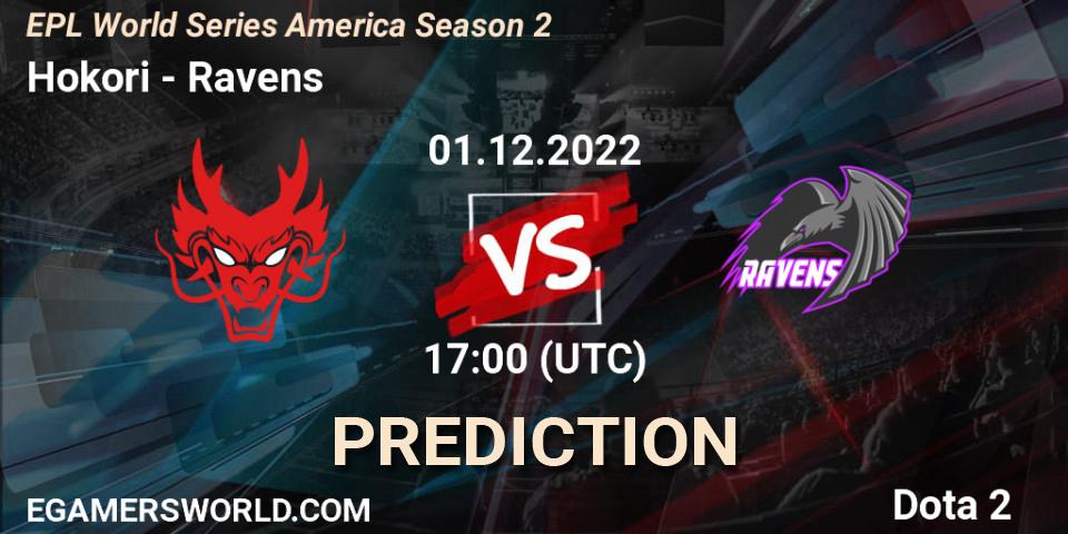 Pronóstico Hokori - Ravens. 01.12.22, Dota 2, EPL World Series America Season 2