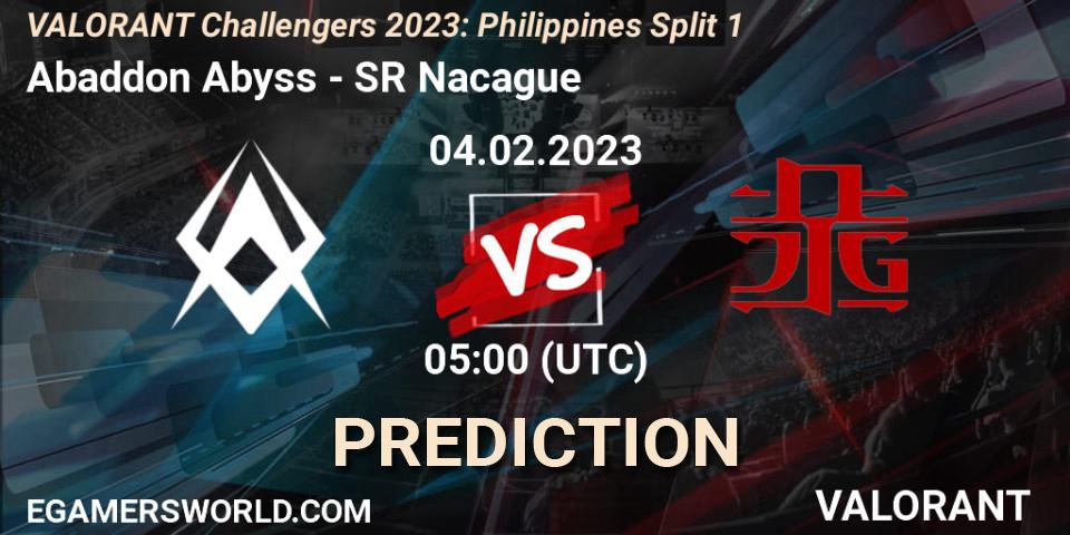 Pronóstico Abaddon Abyss - SR Nacague. 04.02.23, VALORANT, VALORANT Challengers 2023: Philippines Split 1