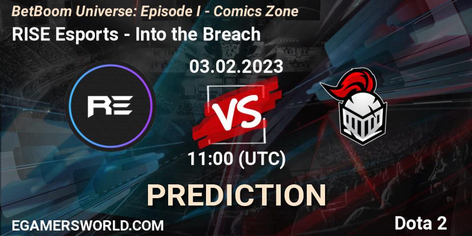 Pronóstico RISE Esports - Into the Breach. 03.02.23, Dota 2, BetBoom Universe: Episode I - Comics Zone