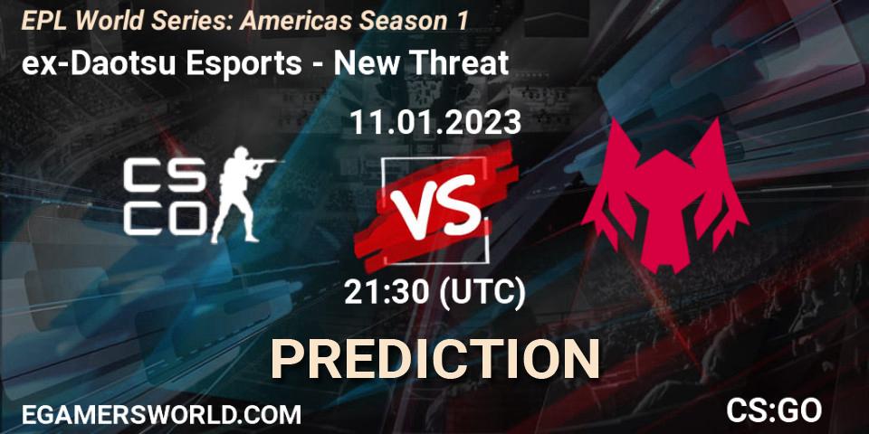 Pronóstico ex-Daotsu Esports - New Threat. 11.01.23, CS2 (CS:GO), EPL World Series: Americas Season 1