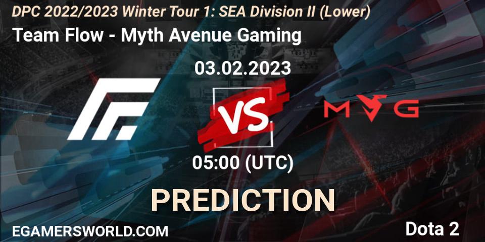 Pronóstico Team Flow - Myth Avenue Gaming. 03.02.23, Dota 2, DPC 2022/2023 Winter Tour 1: SEA Division II (Lower)