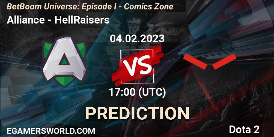 Pronóstico Alliance - HellRaisers. 04.02.23, Dota 2, BetBoom Universe: Episode I - Comics Zone