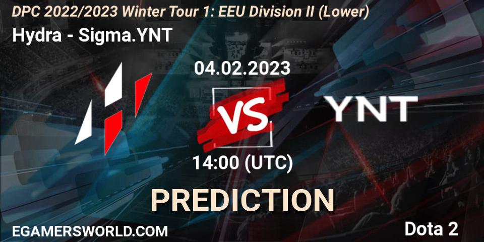 Pronóstico Hydra - Sigma.YNT. 04.02.23, Dota 2, DPC 2022/2023 Winter Tour 1: EEU Division II (Lower)