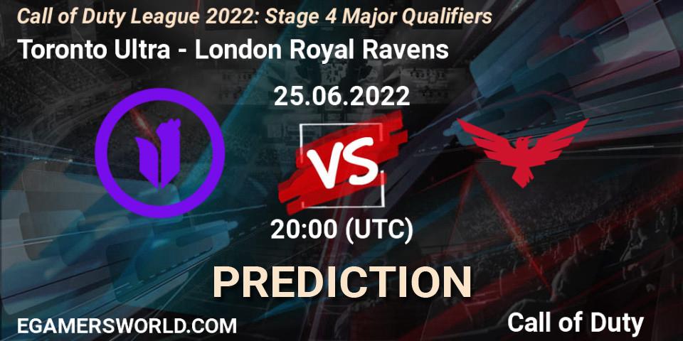 Pronóstico Toronto Ultra - London Royal Ravens. 25.06.22, Call of Duty, Call of Duty League 2022: Stage 4