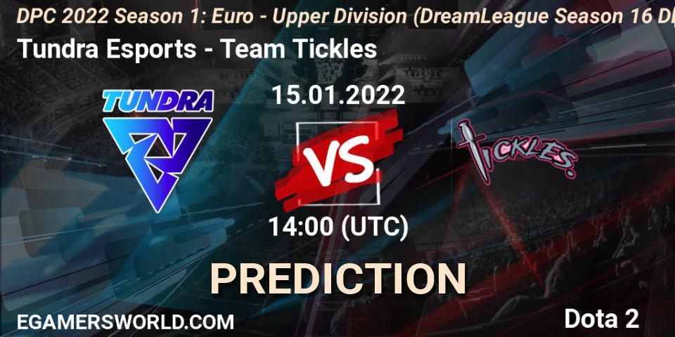 Pronóstico Tundra Esports - Team Tickles. 15.01.22, Dota 2, DPC 2022 Season 1: Euro - Upper Division (DreamLeague Season 16 DPC WEU)