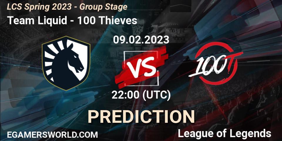 Pronóstico Team Liquid - 100 Thieves. 10.02.23, LoL, LCS Spring 2023 - Group Stage