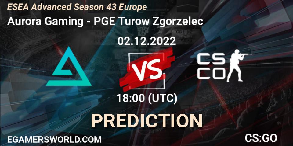 Pronóstico Aurora - PGE Turow Zgorzelec. 02.12.22, CS2 (CS:GO), ESEA Season 43: Advanced Division - Europe