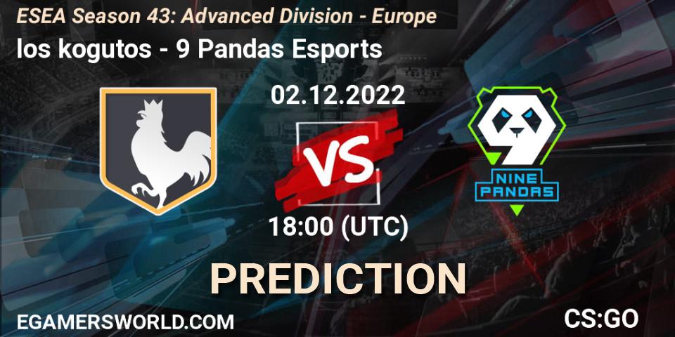 Pronóstico los kogutos - 9 Pandas Esports. 02.12.22, CS2 (CS:GO), ESEA Season 43: Advanced Division - Europe