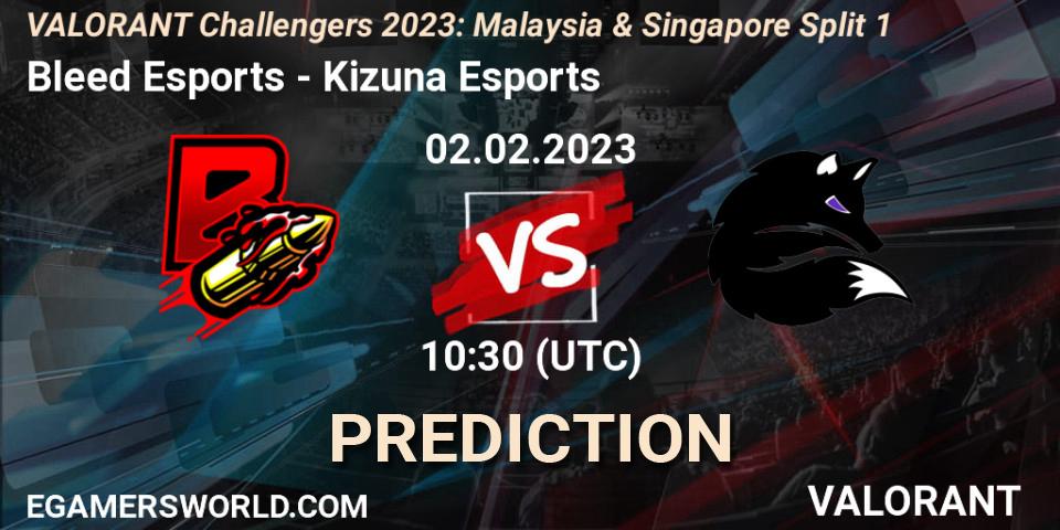 Pronóstico Bleed Esports - Kizuna Esports. 02.02.23, VALORANT, VALORANT Challengers 2023: Malaysia & Singapore Split 1