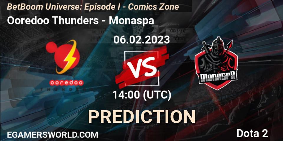 Pronóstico Ooredoo Thunders - Monaspa. 06.02.23, Dota 2, BetBoom Universe: Episode I - Comics Zone