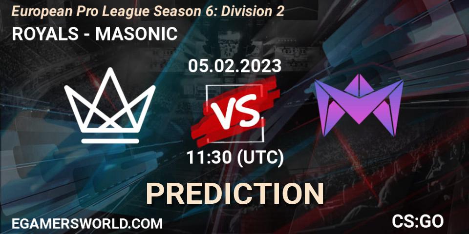 Pronóstico ROYALS - MASONIC. 05.02.23, CS2 (CS:GO), European Pro League Season 6: Division 2
