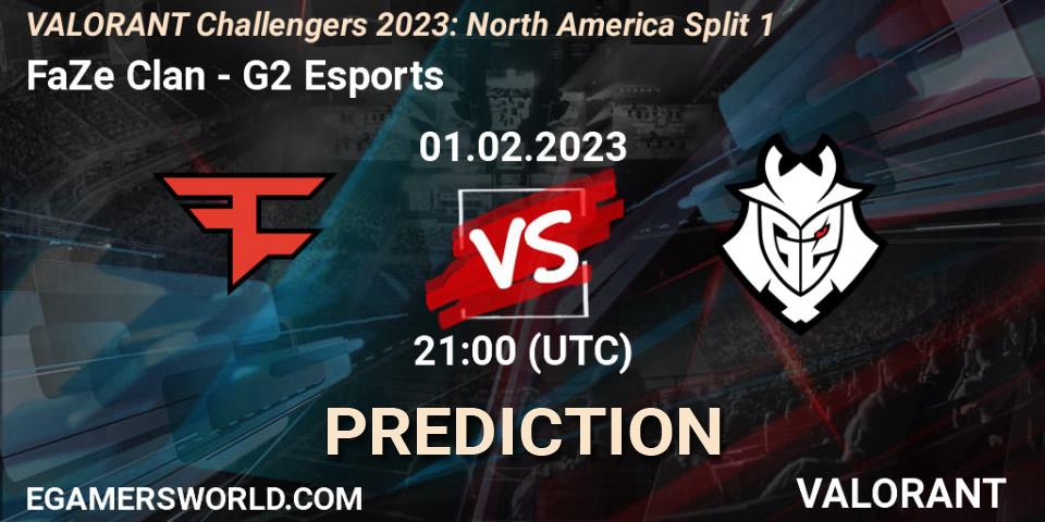 Pronóstico FaZe Clan - G2 Esports. 01.02.23, VALORANT, VALORANT Challengers 2023: North America Split 1