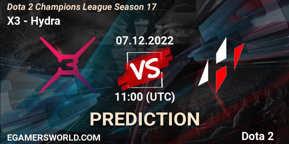 Pronóstico X3 - Hydra. 07.12.22, Dota 2, Dota 2 Champions League Season 17
