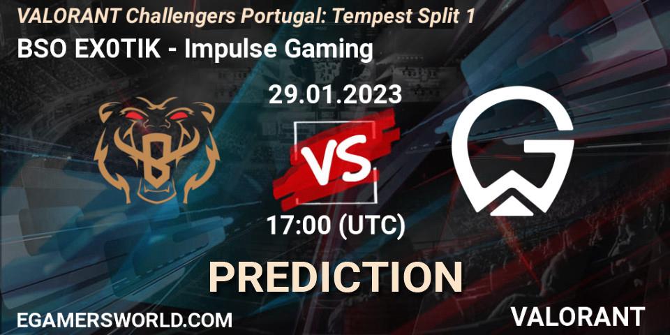Pronóstico BSO EX0TIK - Impulse Gaming. 29.01.23, VALORANT, VALORANT Challengers 2023 Portugal: Tempest Split 1