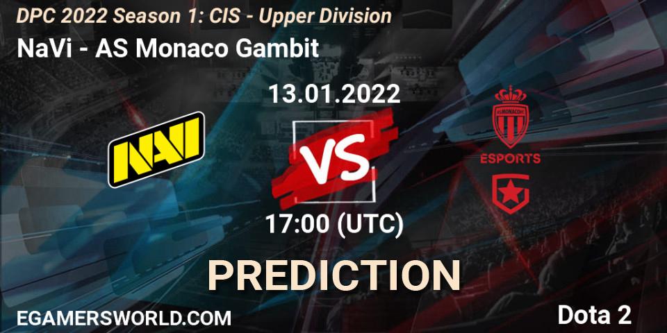 Pronóstico NaVi - AS Monaco Gambit. 13.01.22, Dota 2, DPC 2022 Season 1: CIS - Upper Division