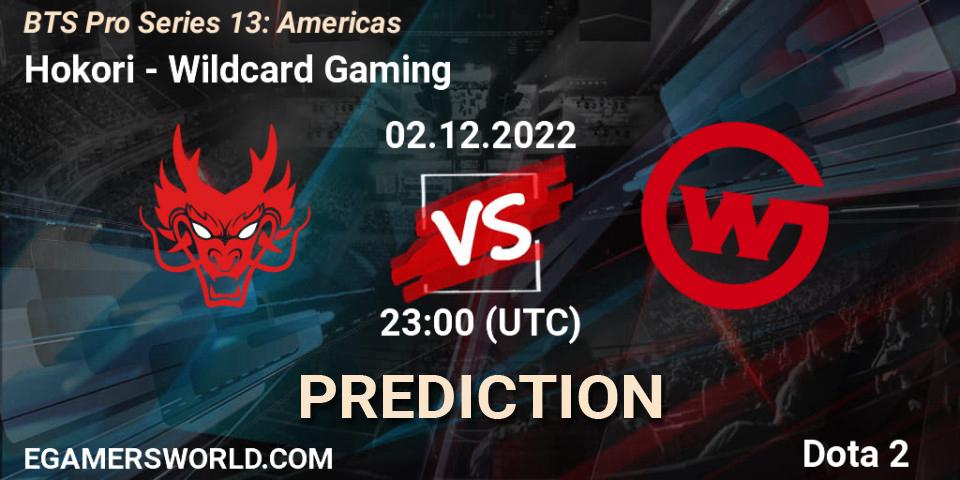 Pronóstico Hokori - Wildcard Gaming. 02.12.22, Dota 2, BTS Pro Series 13: Americas