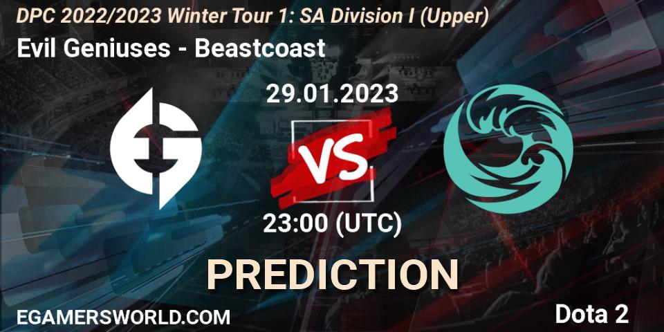 Pronóstico Evil Geniuses - Beastcoast. 29.01.23, Dota 2, DPC 2022/2023 Winter Tour 1: SA Division I (Upper) 