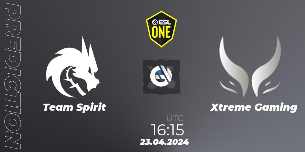 Pronóstico Team Spirit - Xtreme Gaming. 23.04.24, Dota 2, ESL One Birmingham 2024