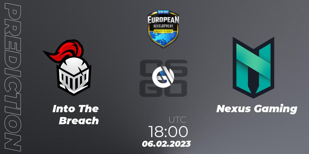 Pronóstico Into The Breach - Nexus Gaming. 06.02.23, CS2 (CS:GO), European Development Championship 7 Closed Qualifier