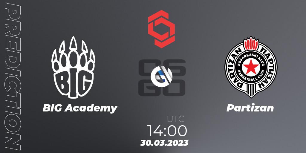 Pronóstico BIG Academy - Partizan. 30.03.23, CS2 (CS:GO), CCT Central Europe Series #5
