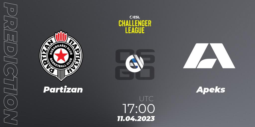 Pronóstico Partizan - Apeks. 17.04.23, CS2 (CS:GO), ESL Challenger League Season 45: Europe