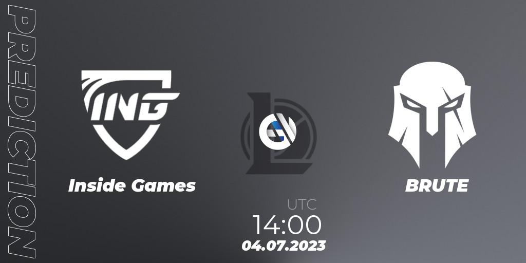 Pronóstico Inside Games - BRUTE. 09.06.23, LoL, Hitpoint Masters Summer 2023 - Group Stage