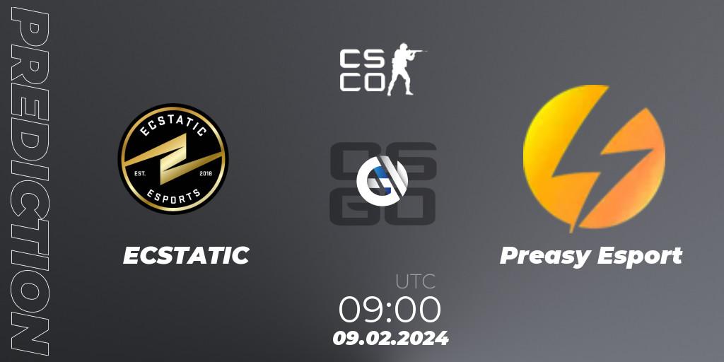 Pronóstico ECSTATIC - Preasy Esport. 09.02.24, CS2 (CS:GO), European Pro League Season 13