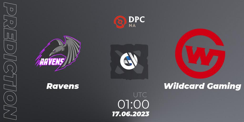 Pronóstico Ravens - Wildcard Gaming. 17.06.23, Dota 2, DPC 2023 Tour 3: NA Division II (Lower)