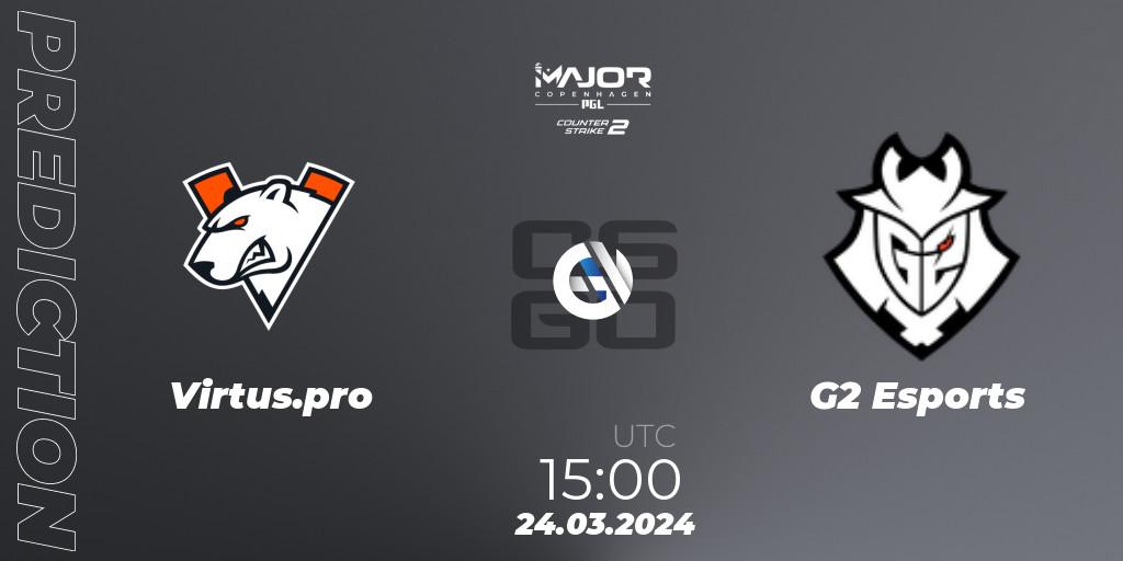 Pronóstico Virtus.pro - G2 Esports. 24.03.24, CS2 (CS:GO), PGL CS2 Major Copenhagen 2024