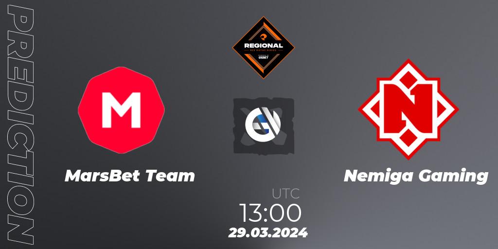 Pronóstico MarsBet Team - Nemiga Gaming. 29.03.24, Dota 2, RES Regional Series: EU #1