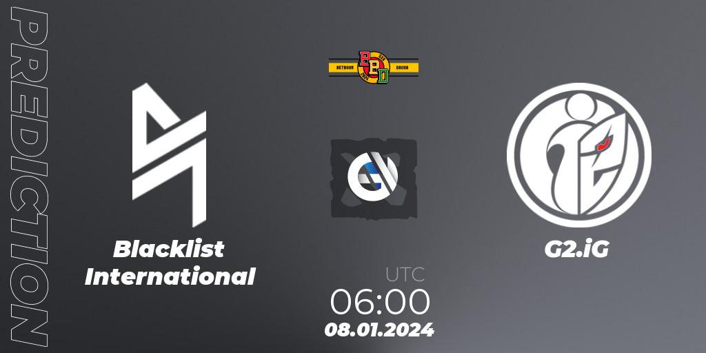 Pronóstico Blacklist International - G2.iG. 08.01.24, Dota 2, BetBoom Dacha Dubai 2024: SEA and CN Closed Qualifier