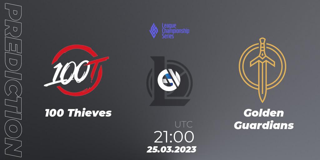 Pronóstico 100 Thieves - Golden Guardians. 25.03.23, LoL, LCS Spring 2023 - Playoffs