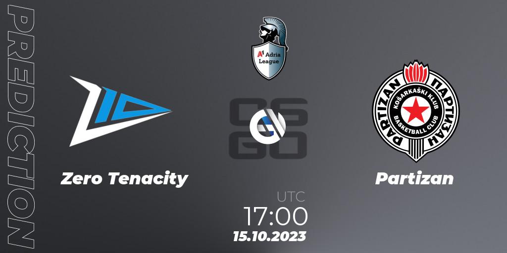 Pronóstico Zero Tenacity - Partizan. 15.10.23, CS2 (CS:GO), A1 Adria League Season 12