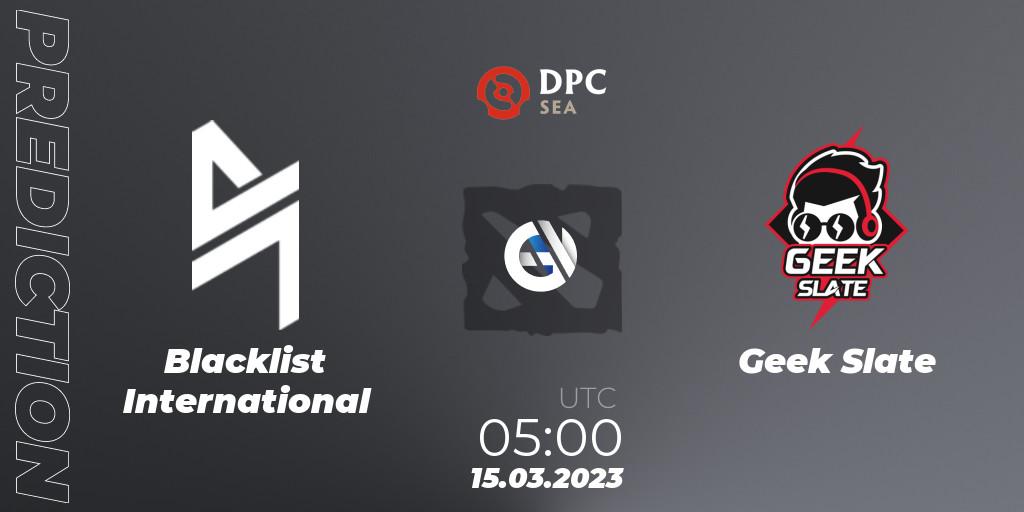 Pronóstico Blacklist International - Geek Slate. 27.03.23, Dota 2, DPC 2023 Tour 2: SEA Division I (Upper)