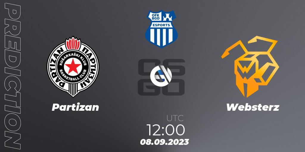 Pronóstico Partizan - Websterz. 08.09.23, CS2 (CS:GO), OFK BGD Esports Series #1