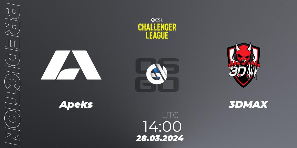 Pronóstico Apeks - 3DMAX. 28.03.24, CS2 (CS:GO), ESL Challenger League Season 47: Europe