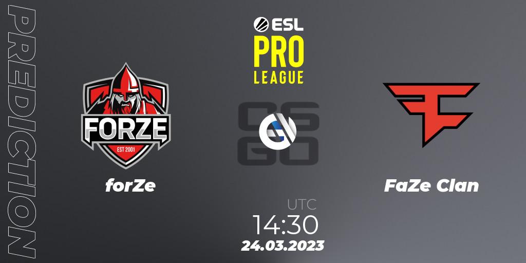 Pronóstico forZe - FaZe Clan. 24.03.23, CS2 (CS:GO), ESL Pro League Season 17