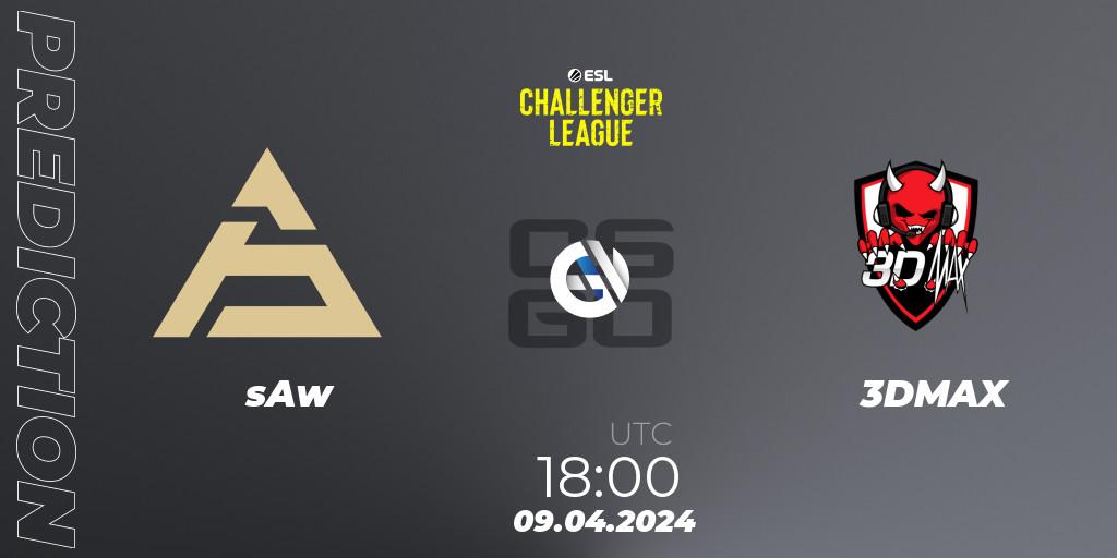 Pronóstico sAw - 3DMAX. 09.04.24, CS2 (CS:GO), ESL Challenger League Season 47: Europe