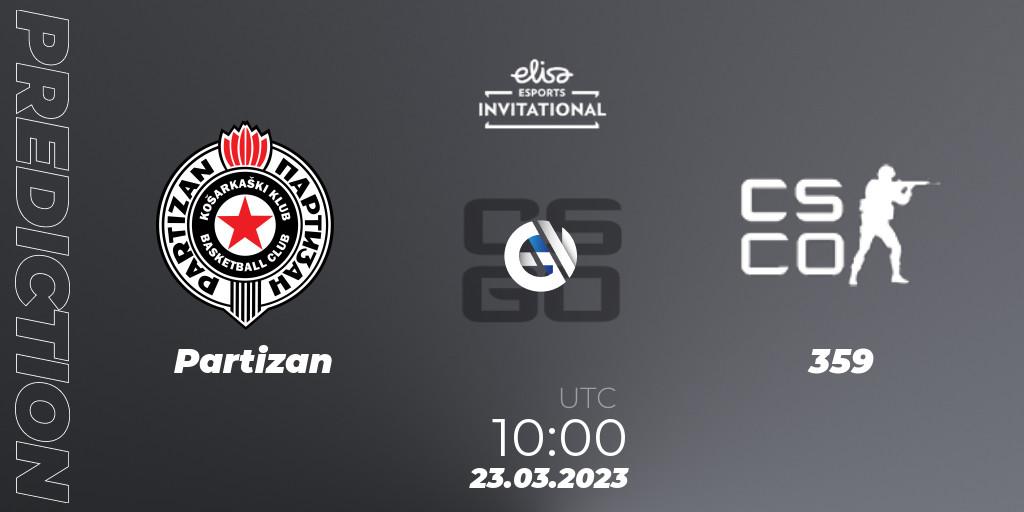 Pronóstico Partizan - 359. 23.03.23, CS2 (CS:GO), Elisa Invitational Spring 2023 Contenders