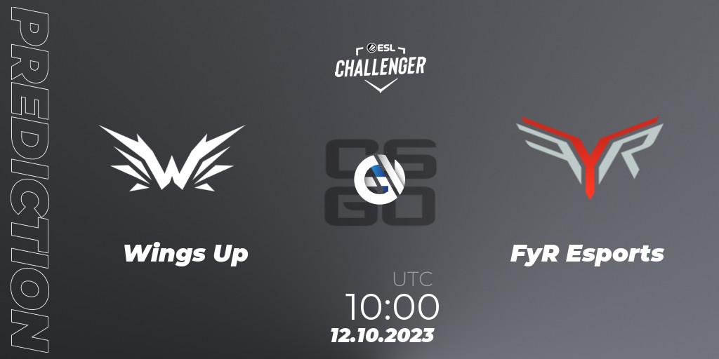 Pronóstico Wings Up - FyR Esports. 12.10.23, CS2 (CS:GO), ESL Challenger at DreamHack Winter 2023: Asian Open Qualifier