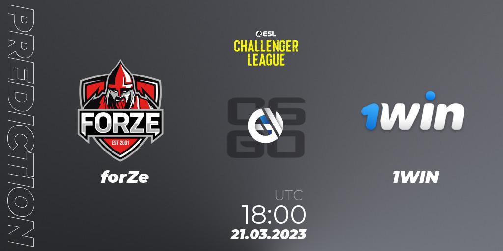 Pronóstico forZe - 1WIN. 21.03.23, CS2 (CS:GO), ESL Challenger League Season 44: Europe