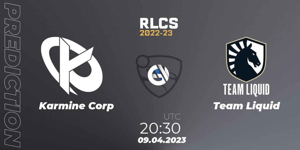 Pronóstico Karmine Corp - Team Liquid. 09.04.23, Rocket League, RLCS 2022-23 - Winter Split Major