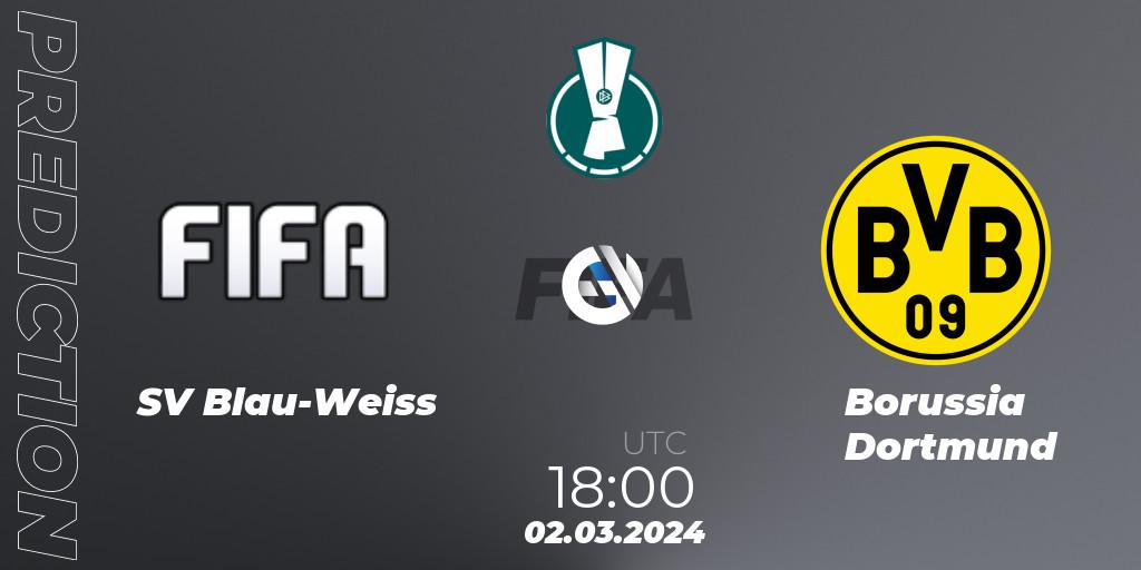 Pronóstico SV Blau-Weiss - Borussia Dortmund. 02.03.24, FIFA 23, DFB-ePOKAL 2024