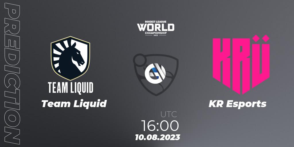 Pronóstico Team Liquid - KRÜ Esports. 10.08.23, Rocket League, Rocket League Championship Series 2022-23 - World Championship Group Stage