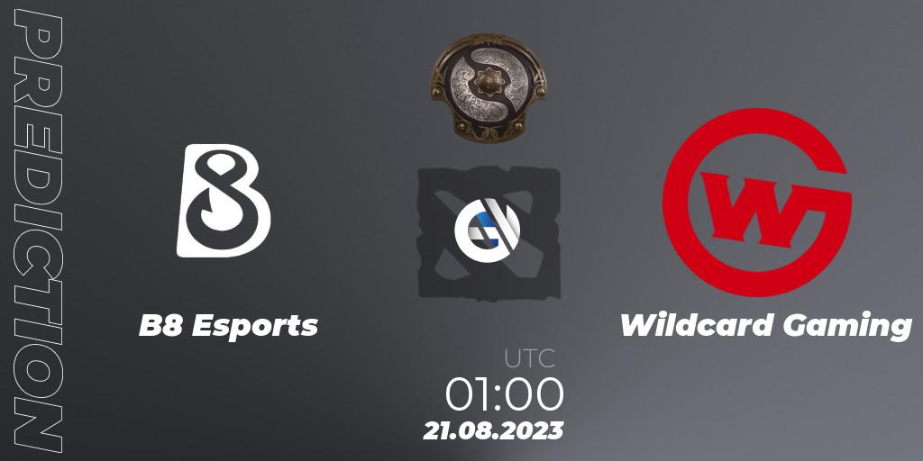 Pronóstico B8 Esports - Wildcard Gaming. 21.08.23, Dota 2, The International 2023 - North America Qualifier