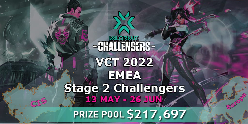Torneo VCT 2022 EMEA Stage 2 Challengers VALORANT horario, mesa